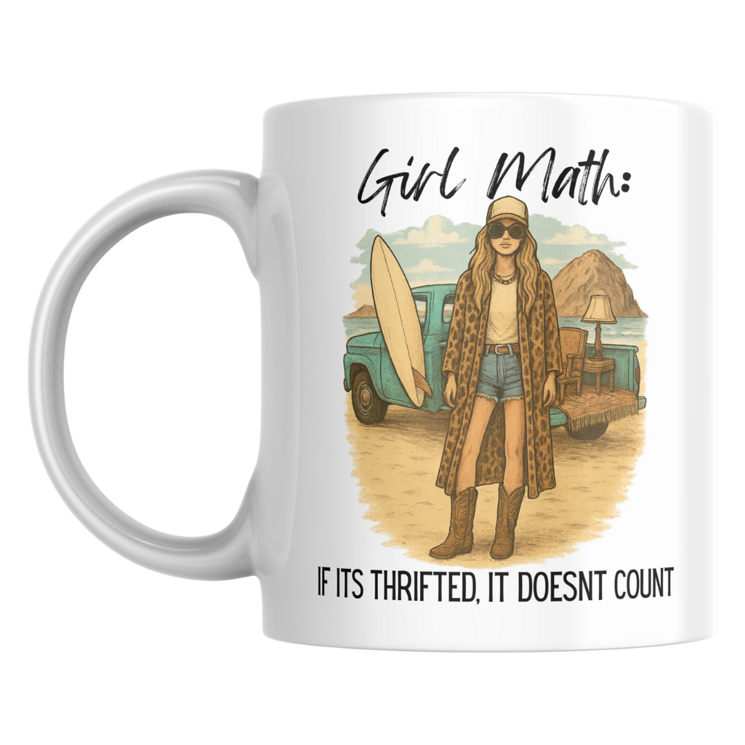 Girl Math - Thrifting - 11oz Ceramic Mug