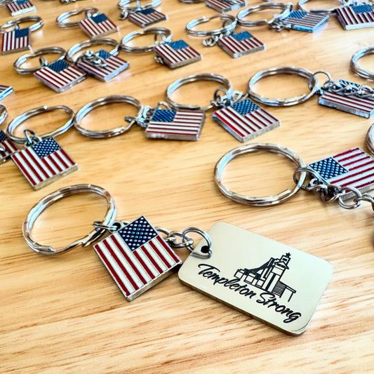 Templeton Strong Stainless Steel Keychain – Fundraiser for Templeton Feed & Grain